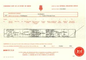 Edward Henry Townsend Birth 1872