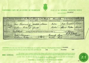 jesse townsend & catherine Marriage 1855