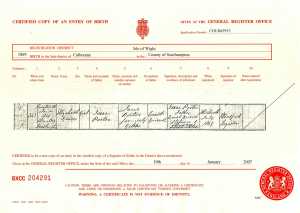 Elizabeth Grace Porter birth 1869