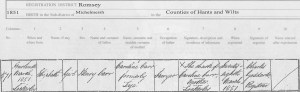 Elizabeth Carr 1851Birth Certificate