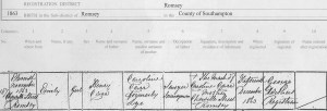 Emily Carr 1863 Birth Certificate