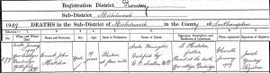Ernest John Hatcher Death Certificate