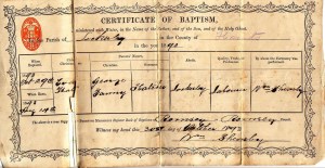Eva Hatcher Baptism Certificate