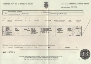 Rosa Alice Freak Death Certificate