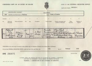 William Harry freak Death Certificate