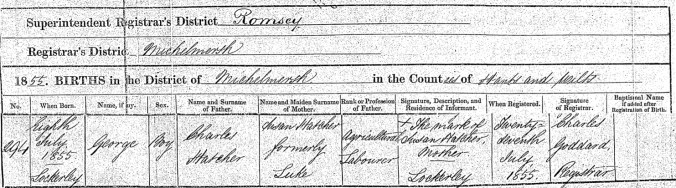 George Hatchers Birth Certificate