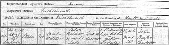 Stephen Hatcher Birth Certificate