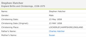 Stephen Hatcher Christening