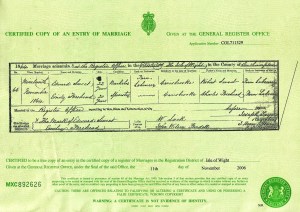 edward Sweet and Emily Forhead Marriage Certificate