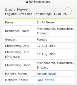 Emily Newell Christening