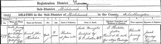 ernest j Hatcher death