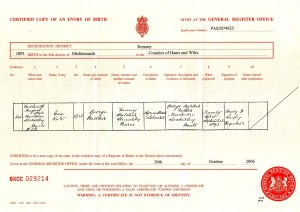 Eva Kate Hatcher Birth Certificate