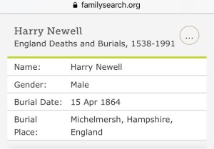Harry Newell Burial