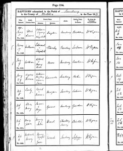 Alice Louisa Lagden, Christening