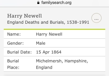 Harry Newell Burial