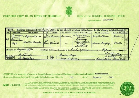 Marriage Certificate