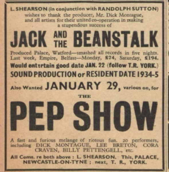 11 January 1934 - The Stage - London