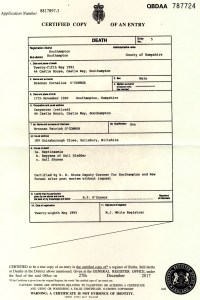 Brennan O'Connor death cert