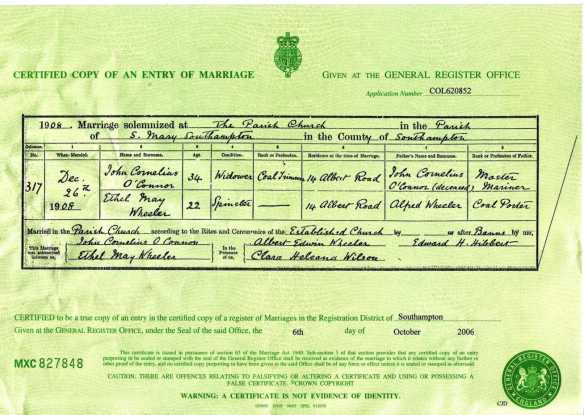 John O'connor:Ethel Wheeler